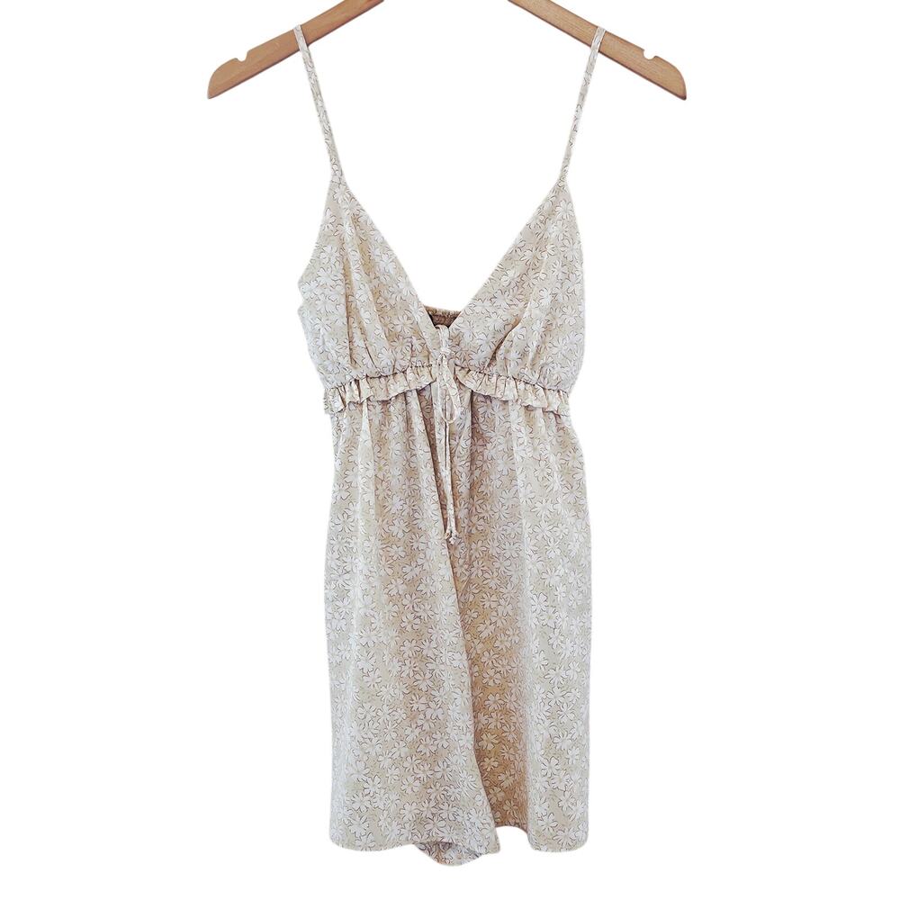 Papermoon Yellow Floral Babydoll Romper Women's Size Small Boho Chic‎ Summer